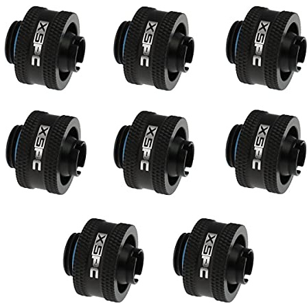 XSPC G1/4 to 3/8 ID 5/8 OD Compression Fitting V2 - Matte Black (8 Pack)