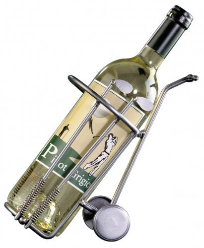 Sportiques Tolles Golfgeschenk | Weinflaschenhalter Golfbag | handgefertige Unikate aus Metall
