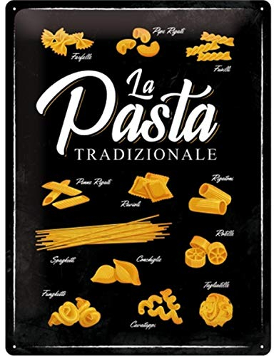 Nostalgic-Art 23239 Retro Blechschild Home & Country – Pasta Tradizionale – Geschenk-Idee für Nostalgie-Fans, aus Metall, Vintage-Dekoration, 30 x 40 cm