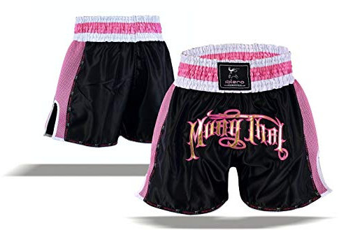 Islero - Pantaloncini da donna rosa per Muay Thai, combattimento, MMA, kick boxing, arti marziali, attrezzatura UFC Cage Fighting, abbigliamento da donna, Multicolore, XL