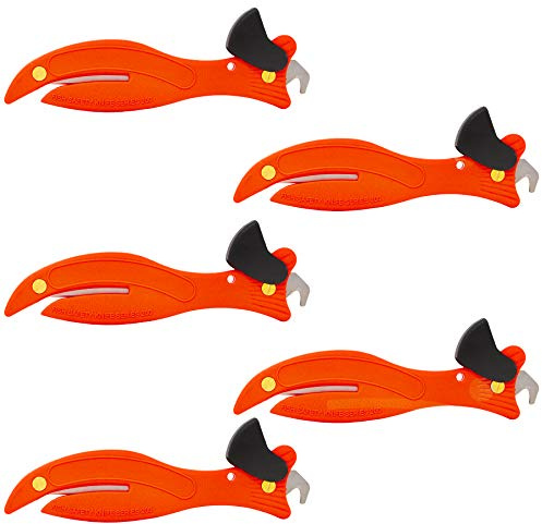 Fish 200 Original Enclosed Blade Safety Box Cutter (5, Orange)
