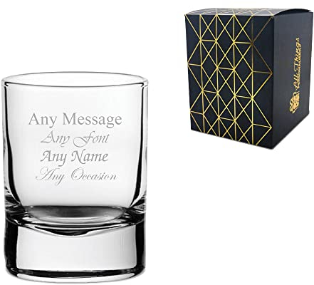 Personalised Engraved 50ml Round Hot Shot Tot Glass Wedding Birthday Christmas