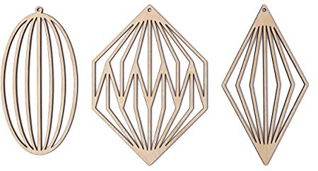 SKONIDA Design Christbaumschmuck aus Holz – edle nordische Holzdeko im 3 er Set (Set A) – minimalistischer, geometrischer Weihnachtsschmuck im Vintage-Look - in stilvoller Geschenk-Box