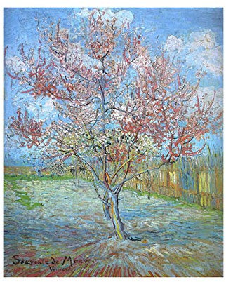 Spiffing Prints Vincent Van Gogh – Pfirsichbaum in Blüte (in Erinnerung an Mauve), 1888 Giclée, groß, halbglänzend, ungerahmt