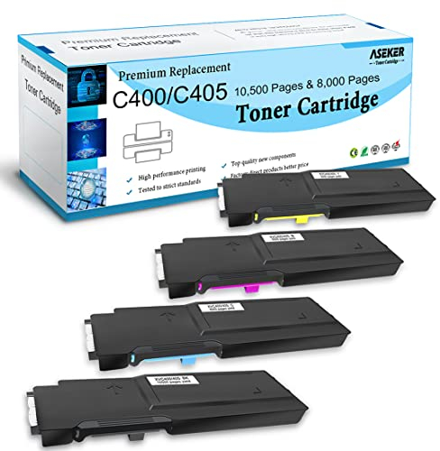 4 Packungen Kompatibler Tonerkartusche für Xerox VersaLink C400 C400V C400N C400DN C405 C405V C405N C405DN Drucker, Hohe Ausbeute 10500 Seiten für BK, 8000 Seiten für C M Y