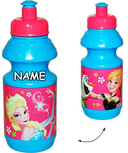alles-meine.de GmbH Trinkflasche/Sportflasche - auslaufsicher - die Eiskönigin - Frozen - inkl. Name - Flasche 350 ml - Wasserflasche - aus Kunststoff - Fahrradflasche/Tr..