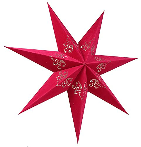 Beaupretty Kronleuchter Lampenschirm Weihnachtsstern Papierstern Papierstern Weihnachten Stern Nachttisch Schirm Papier Sterne Deko für Weihnachten Hochzeit Party Hängen Dekoration 55c Rot