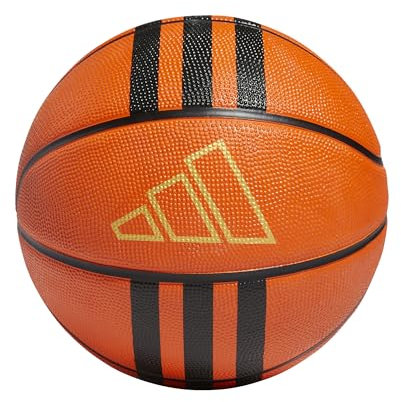adidas Unisex 3-Stripes Rubber X3 Basketball, Basketball Natural/Black/Gold Metallic, 6