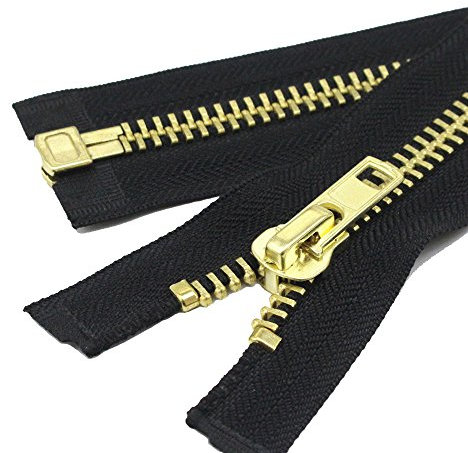 YaHoGa 50 cm #10 grande chiusura lampo in metallo, cerniera divisibile, per cappotto, giacca (ottone)