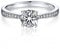 MomentWish Verlobungsring Damen, 1 Karat Moissanit Diamant Ring Damen, VVS1 D Farbe 925 Sterling Silber, Verlobung Hochzeit Geschenk Ring für Frauen-Größe50