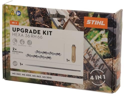 Stihl HEXA UPGRADE KIT3 45 cm 3/8 1,6 66TG 2 catene per motosega Hexa, 1 lima esagonale, 1 manico per lima