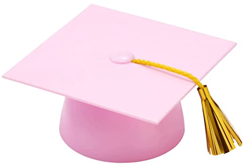 Pink Graduation Mortarboard Square Cap Hat Cake Topper Layon, size 4 inch