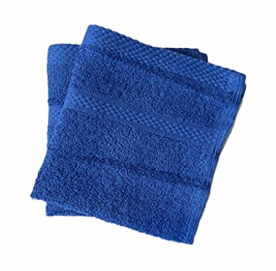 Lyra Linens - 100% Egyptian Cotton Face Flannel Washcloths - Pack of 2 OR 4 500 Gsm Facecloths, 30cm x 30cm Square, Quick Dry And Absorbent Makeup remover Cloths, Gym Towels (Royal Blue, 2)