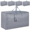 wsryx 4 Pack Extra Large Storage Box with Lids for Moving House, Wardrobe Heavy Duty Laundry Storage Bags with Zips for Clothes, Strong Organiser Packing Boxes (grey)