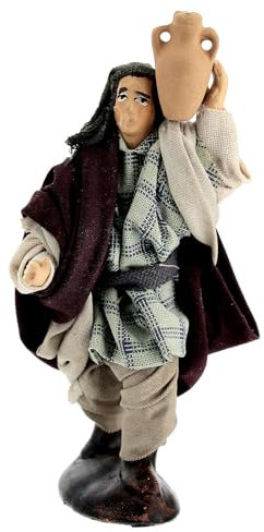 Homme avec cruche pour crèche napolitaine Terre Cuite 10 cm