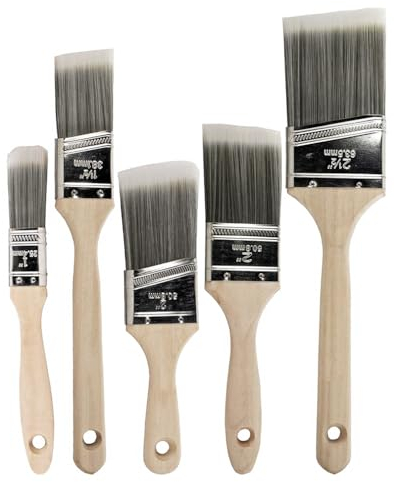 Flachpinsel Set, 5 Stück Malerpinsel Lasurpinsel Flachpinsel Set Lackpinsel für Lacke Pinsel Lack Pinsel Kreidefarbe Set Maler Pinselset Maler Pinsel Wandfarbe Pinsel Streichen