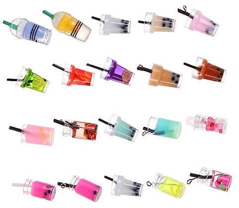 Operitacx 30pcs Drift Bottle Pendant Jewelry Making Charms Milk Tea Bottle Charms Fruit Tea Charms Milk Tea Charms Decorative Pendant Charms Diy Accessories Scattered Beads Resin Artificial