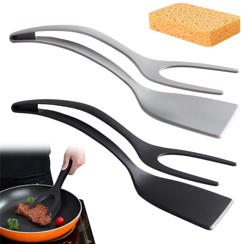 SHANHAIKX Espátula Para Huevos Fritos - Espátula Para Huevos 2 En 1,herramienta de clip de huevo antiadherente,espátula de silicona para tortilla, herramienta esencial para cocinar en la cocina