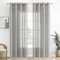 EMEMA Voile Vorhang Sheer Leinenvorhang Transparente Leinen Gardinen Ösenschal Wohnzimmer Wohnzimmer Modern 2er Set Fensterschal Dekoschal Schlafzimmer mit Ösen 140 x 245cm (B x H) Hellgrau