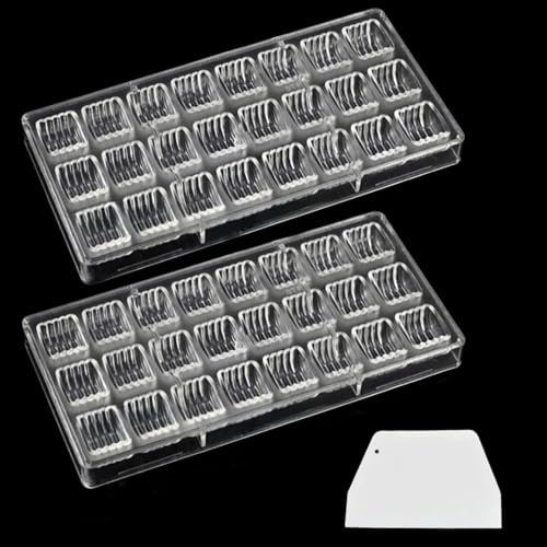 Binwat Chocolate Candy Mold PC Polycarbonate Chocolate Making Mould with Scraper (Cylindrical Corrugated Shape, 2pcs)