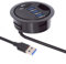 Cablecc 3-Port USB 3.0 Hub mit SD/TF-Kartenleser - 60mm Schreibtisch-Grommet Dockingstation für Desktop-PC