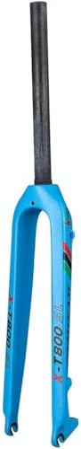 Fahrrad-Stoßdämpfergabel 26 27,5 29 Zoll Carbon-Starrgabel mit Scheibenbremse, Mountainbike-Vorderradgabel MTB-Gabel QR 9 mm 1-1/8 Zoll Gewindelose Mountainbike-Gabel, 535 g (Farbe: Schwarz (Schwarz