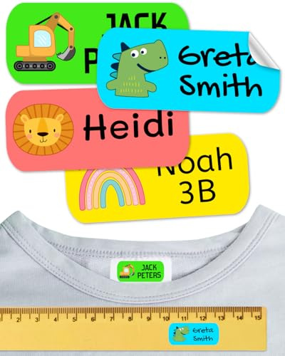 100 Namensaufkleber kinder. Kein bügeln. Für kleidung, schule, gegenstände, kita. Namensschilder personalisiert waschmaschinenfest.