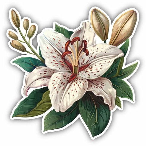 Samunshi® Lilie als Autoaufkleber Blumen für Motorrad Fahrrad Roller oder Auto Sticker Blumen Fahrrad Mtb Mountainbike Rennrad Pflanzen Aufkleber selbstklebend Blüte 10x10cm