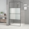 IKAYAA Mampara Ducha Fija 100 x 195 cm -Panel Pantalla Fijo Ducha de Vidrio ESG - Mamparas de Ducha Fija con Cristal Templado 5 mm - Mampara Fija Transparente Medio Esmerilado