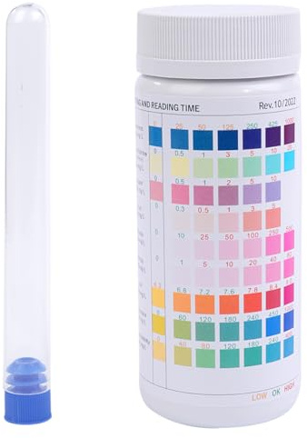 Ieron 9 in 1 Water Quality Testing Strips 100PCS Aquarium Test Paper for Testing Iron Copper Nitrite Chlorine Total Hardness Total Alkalinity