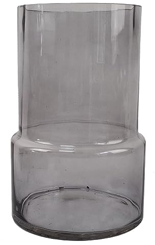 Botanik Premium Luxury Glass Vase, 26cm Smoke Grey