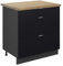 Vicco Küchenunterschrank Fame-Line, Schwarz gestreift, 80 cm mit 3 Schubladen, AP Eiche