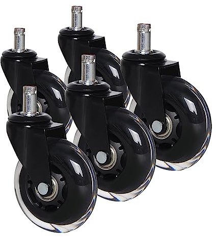 YEJIANGHUA 5 Stück Bürostuhlrollen, Hartbodenrollen, Premium-Lenkrollen, passend for Parkett, Laminat, Drehstuhl, Rad, passend for Büro-Schreibtischstuhl Natural(11mm)
