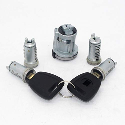 ZAPYVET 5 pezzi set completo di accensione porta bagagliaio serratura cilindro cilindro con chiavi a lama SIP22, for Fiat, Doblo Cargo Punto Panda 2003-2016 Kit di riparazione serratura porta