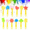 HoveeLuty Lot de 12 pinceaux en Mousse réutilisables avec Manche, pour Peinture, Tampon, Mousse, Jouets pour Enfants, Loisirs créatifs