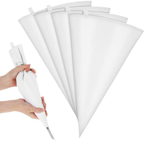 4Pcs 16 Inch Reusable Large Piping Bags Washable Large Cake Decorating Piping Bags Pastry Frosting Bag Cupcake Cookie Decorate Bag