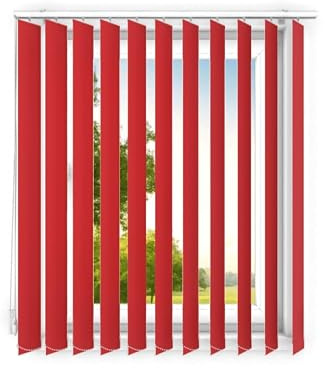 time4blinds - Lamellenanlage Verdunkelungslamellen Lamellenvorhang Vertikaljalousie Vertikalanlage Raumverdunkelnd 100% Komplettset Vertikaljalousie Schiebevorhang - 160x190 cm - Rot