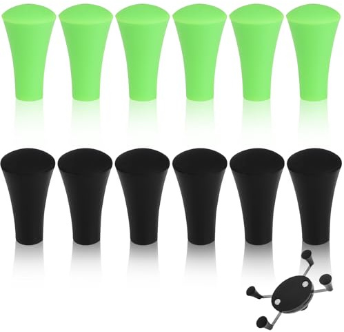 12 Pcs Replacement Parts with Silicone Rubber Cap, Compatible with RAM Durable Motorcycle Accessory for Secure Grip on Bike and Special Automotive Mount, 6 Black 6 Green