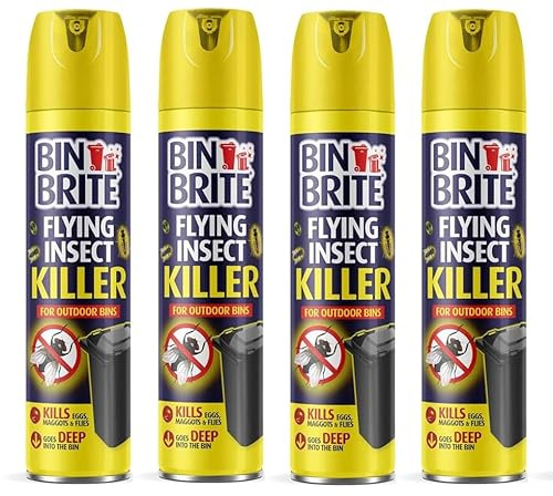 Bin Brite Flying Insect Killer Spray | Outdoor Bin Fly & Maggot Killer | Fast-Acting Formula Eliminates Eggs, Maggots & Flies | 300ml (4)