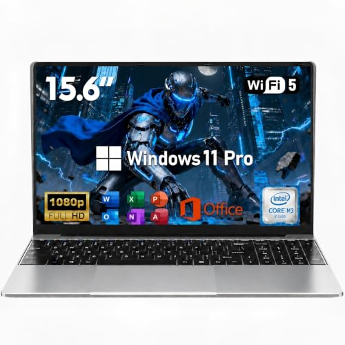 NIAKUN Computer portatile, Window 11 Pro Laptop Computer 2026, 15,6 pollici Lap Top, 16 GB RAM 512 GB SSD PC, processore M3-6Y30, display FHD, WIFI5, BT4.2, webcam, Office 365 per affari, scuola