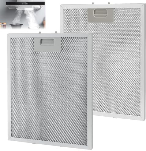 ZXBBTZ Graisse Couches Pour Grille Hotte Aspirante, Filtre Hotte 32x26cm Pack 2 Aluminium Lavables Grille Universelle Filtre Hotte Convient Uniquement Aux Pattes De 12 mm