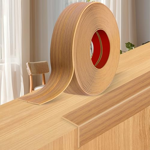 Zierleisten selbstklebend Weichsockelleiste Flexible Kantenschutz Wand Winkelprofil Winkelleiste Wandleisten (Gelbe Eiche Maserung, 6cm×3m)