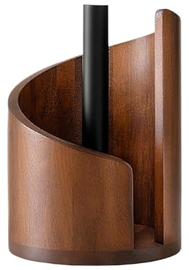 Opdestn Porta Rollos De Papel De Madera para Encimera - Estante Dispensador - Portarrollos de Cocina Independiente con Base de Madera | para Cocina, Mesa de Comedor, Gabinete, Estante de Estilo