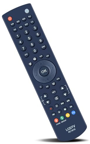 MOVHEIYL RC-1910 RC1910 - Mando a distancia de repuesto para Sharp Toshiba Luxor Sanyo Polaroid Bush Specific Model 30070046 P22LEDDVD12 P24LED12 LED22916TV 22DL502B 22DL504B 22DL704B 22D1333B