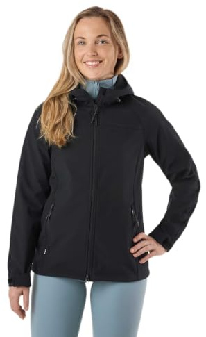 Swedemount Stryn Softshelljacke Damen, Wasserabweisend | 5.000 mm Wassersäule, winddicht, atmungsaktiv, 2 Taschen, verstellbare Kapuze und Bündchen