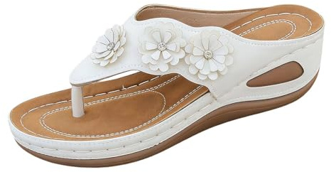 Générique Sandales Femmes Nu-pieds Orthopédique Compensées Sandale Confortable de Plage Pantoufles Femmes Ete Respirantes Semelles épaisses Anti-dérapant Chaussures Bohemia Romain Sandals