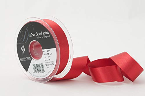 Berisfords Double FACE Poly Satin Ribbon, Russet, 25 mm