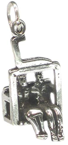 Sessellift Sterling Silber Charm .925 x 1 Ski und Alpen Charms