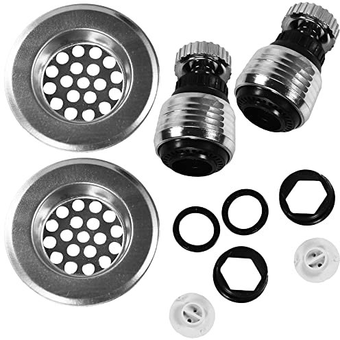 COM-FOUR® 2er Set Wasserhahnaufsatz Aquaset Wasserspareinsatz - 50% Wasser sparen