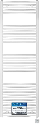 anapont Scaldasalviette elettrico da bagno, curvo, bianco, timer, funzione timer, scaldasalviette, riscaldamento da bagno, radiatore elettrico, prodotto in Germania
